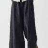 Wide Leg Cotton Linen Twill Pants