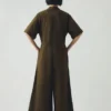 Wide Leg Cotton Poplin Jumpsuit