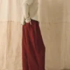Wide Leg Pull On Crinkle Cotton Gauze Pants