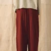 Wide Leg Pull On Crinkle Cotton Gauze Pants