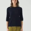 Wool Cashmere Half Sleeve Sweater