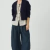 Wool Linen Patch Pocket Cardigan