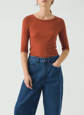 Wool Lyocell Scoop Neck Tee
